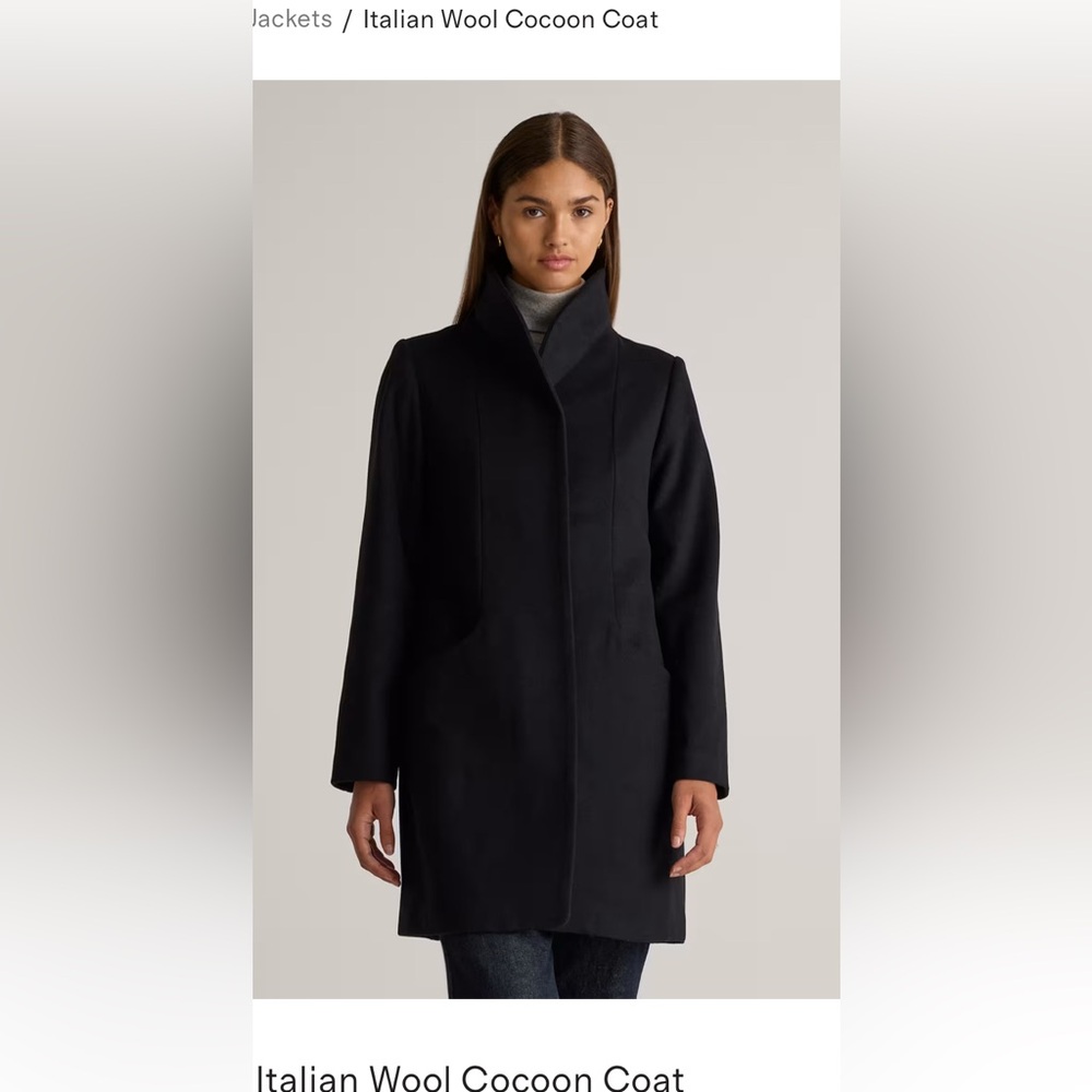 Quince Italian Wool Cocoon Coat. Small. NWT